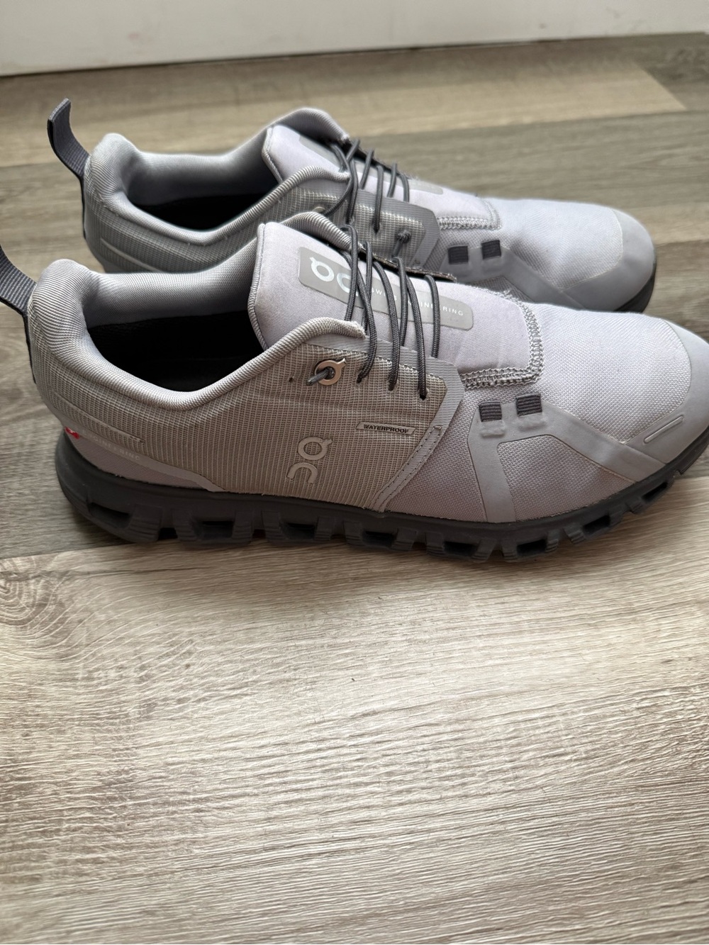 On Running Men's Cloud Shoes in Light Gray and Black Sole